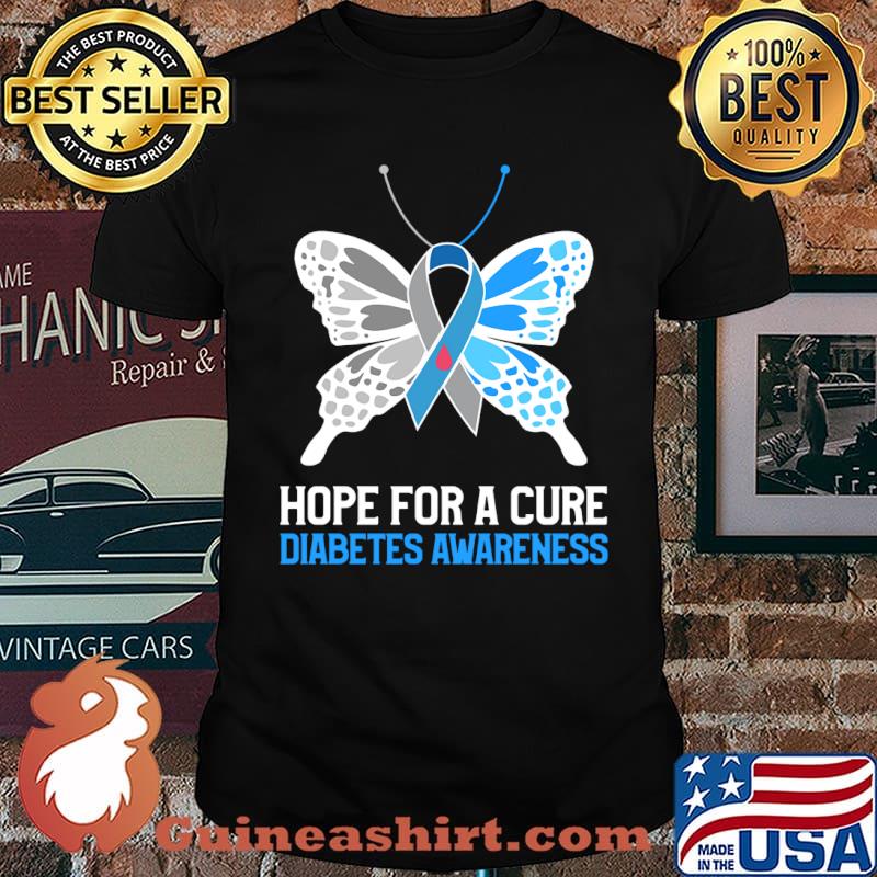 Hope For A Cure Diabetes Awareness Type 1 Diabetes Awareness T-Shirt