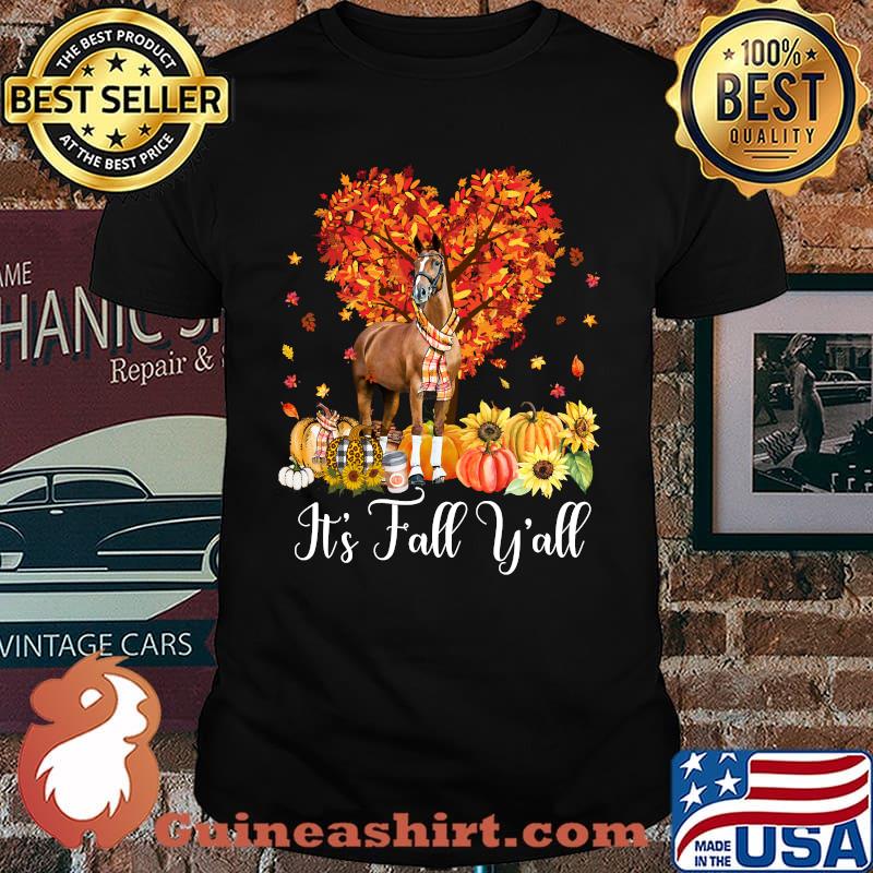Horses Thanksgiving It's Fall Y'all Happy Fall Autumn Season T-shirt