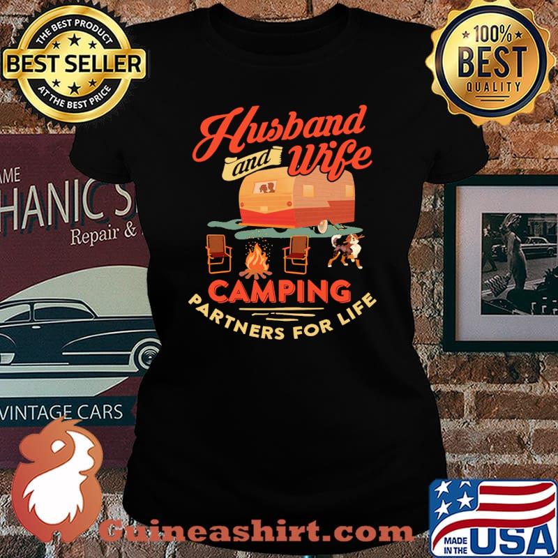 Husband and wife camping partners for life dog s Laides tee