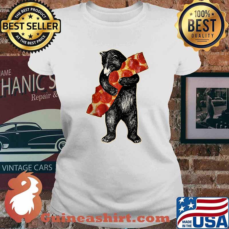 I Love California Pepperoni Pizza Bear Hugging California Raglan Baseball T-s Ladies tee