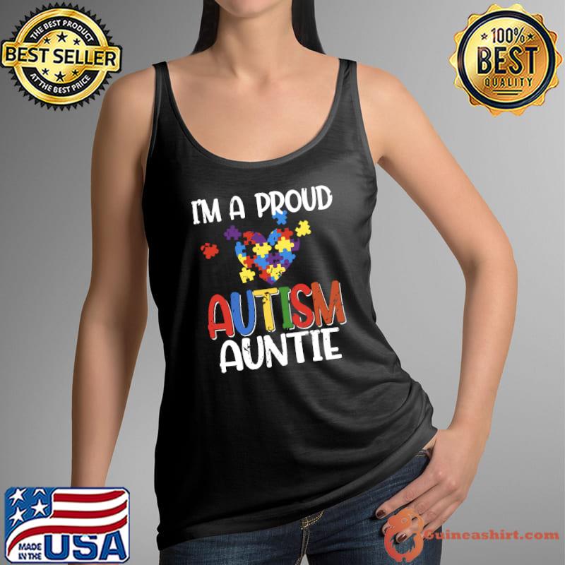 I'm A Proud Autism Auntie Autism Awareness Costume Heart T-s Tank Top