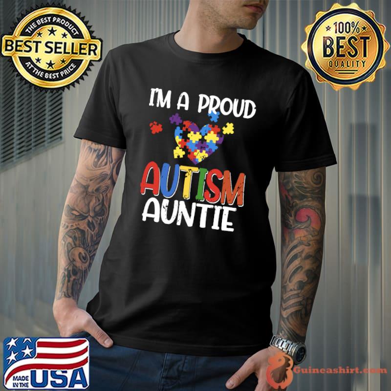 I'm A Proud Autism Auntie Autism Awareness Costume Heart T-s Unisex