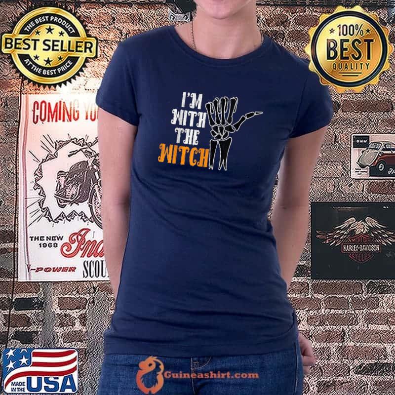 I'm With The Witch Funny Couples Husband Halloween Costume T-Shirt Ladiestee