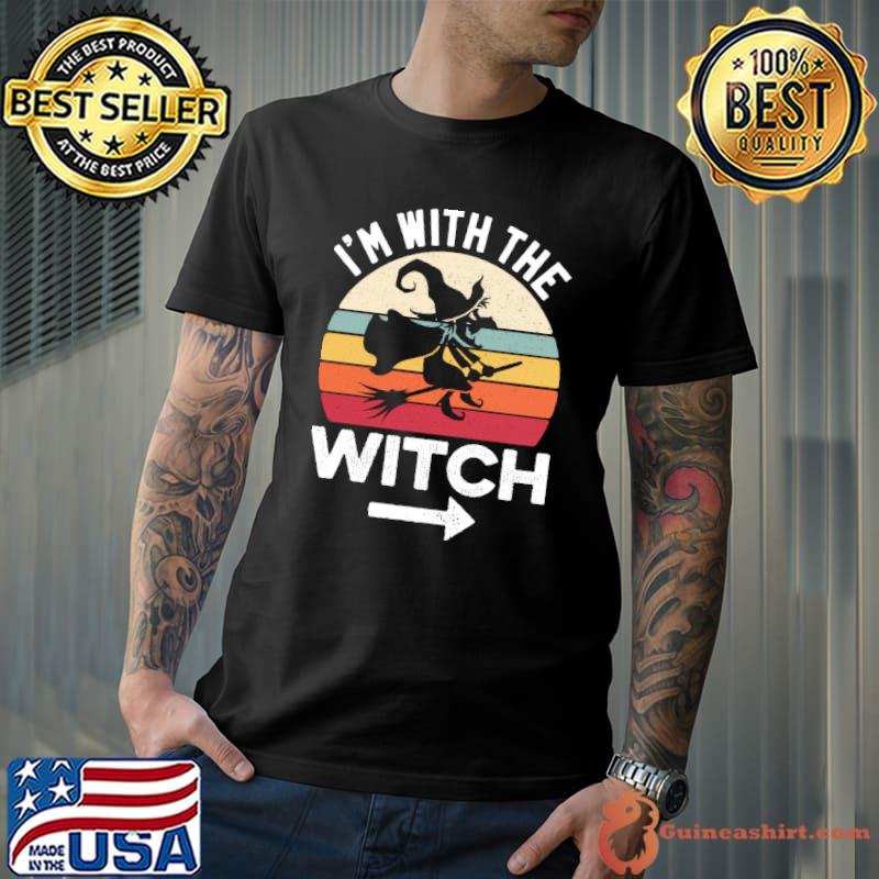 I'm With The Witch Funny Halloween Couple Costume T-Shirt