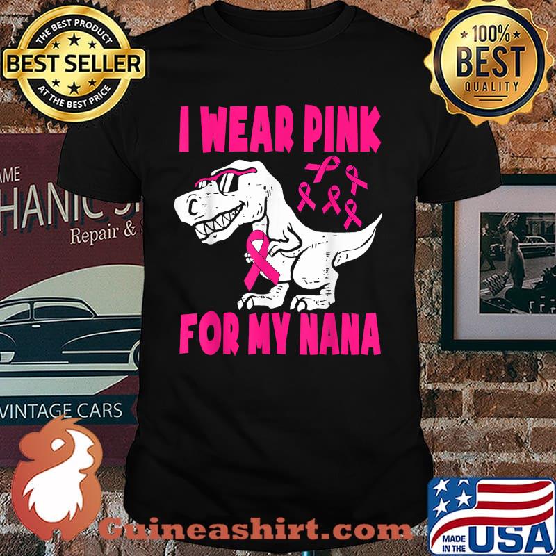 I Wear Pink For My Nana Breast Cancer Awareness Grandma Kids T-Shirt