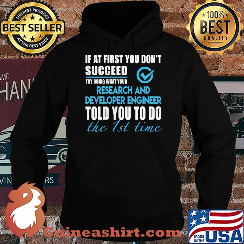 If at first you dont succeed try doing what your Research And Developer Engineer told you to do the 1st time s Hoodie