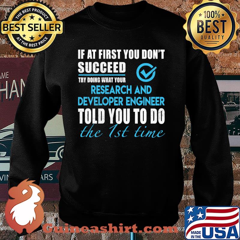 If at first you dont succeed try doing what your Research And Developer Engineer told you to do the 1st time s Sweater