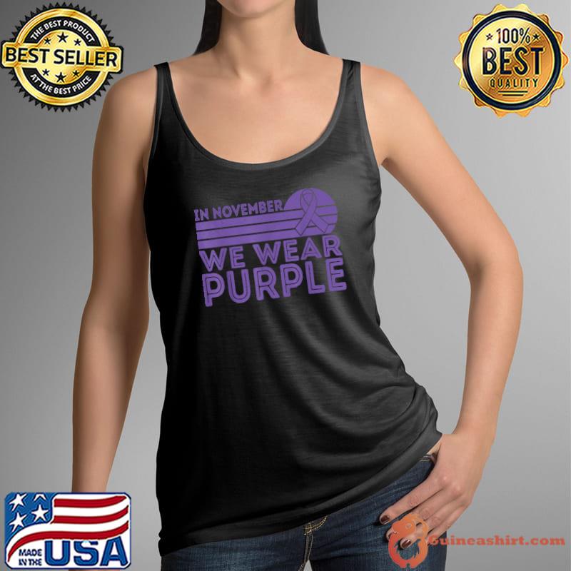 in November We Wear Purple Retro Prematurity Awareness T-Shirt Tank Top
