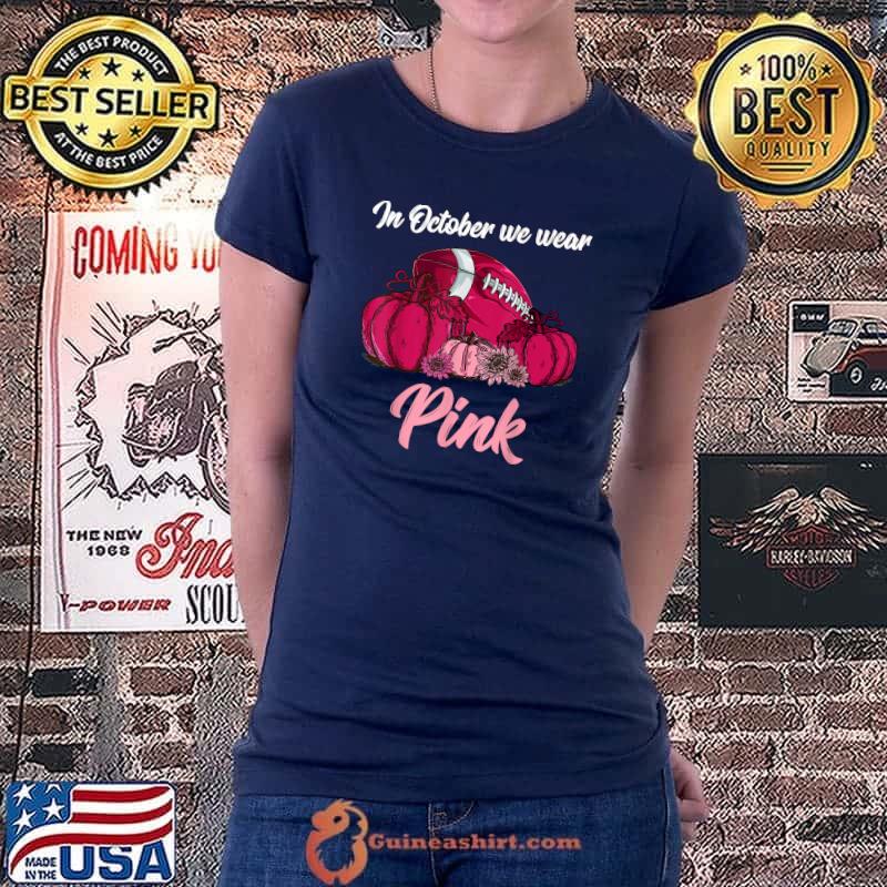 In October We Wear Pink Sugar Skull Breast Cancer Gift T-Shirt Ladiestee