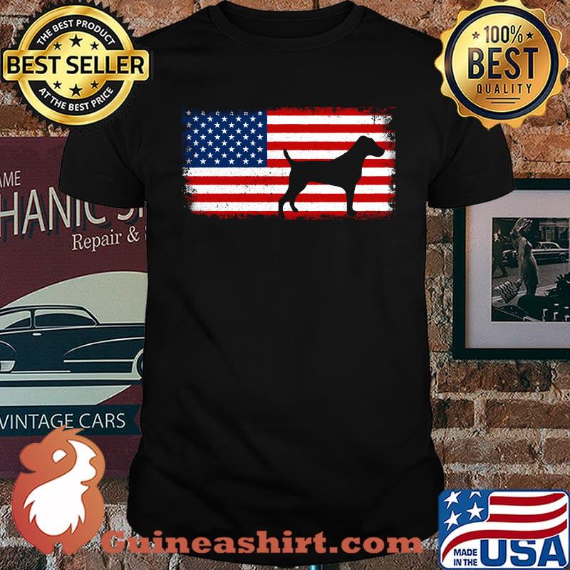 JACK RUSSELL TERRIER Patriotic American Flag Vintage T-shirt