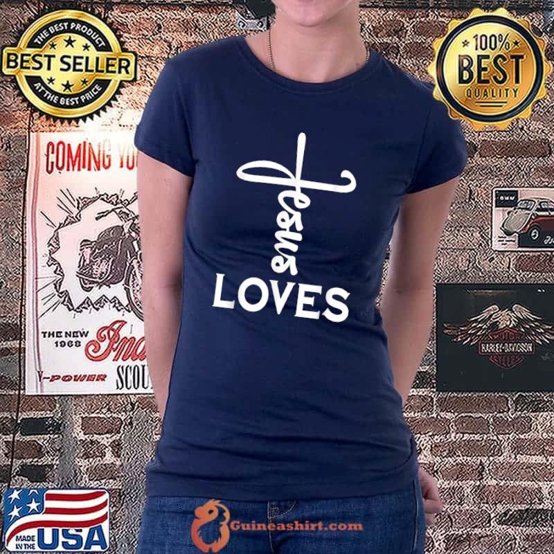 Jesus Loves Handwritten - Jesus Loves You Christian T-Shirt Ladiestee