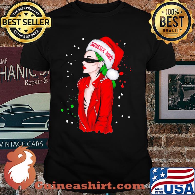 Joyeux noel wear hat santa christmas shirt