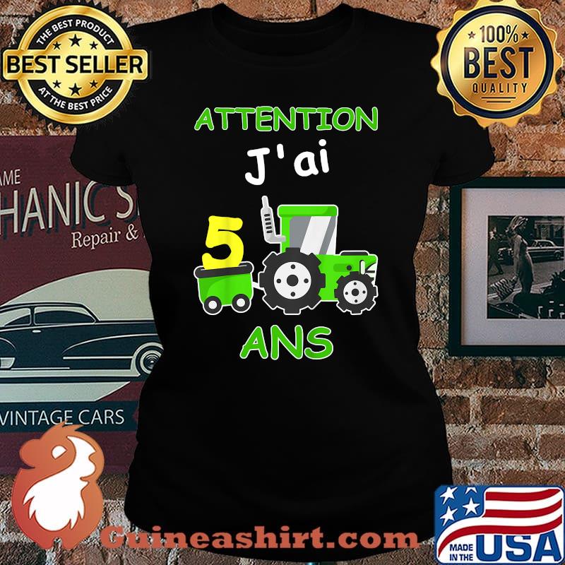 Kids J'ai DérêCinq Ans Tractor Children's Birthday Gift T-Shirt Laides tee