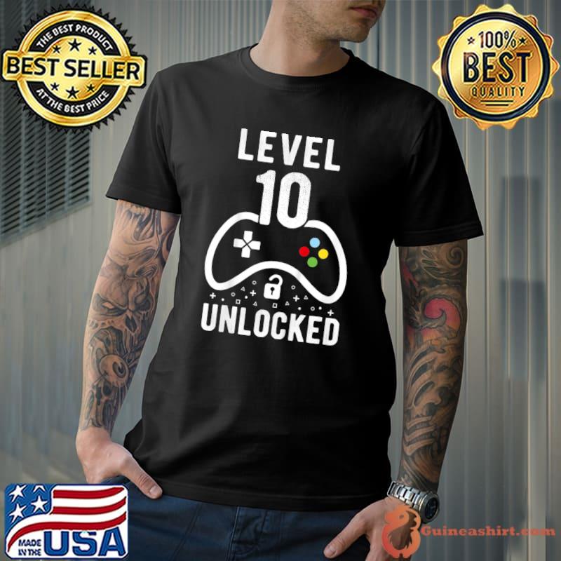 Kids Level 10 Unlocked Video Game 10th Birthday Essential T-Shirt Unisex
