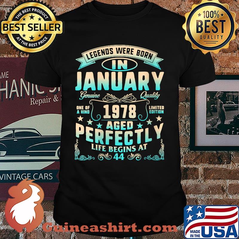 Legends Were Born In January 1978 44th Birthday Men Vintage T-Shirt
