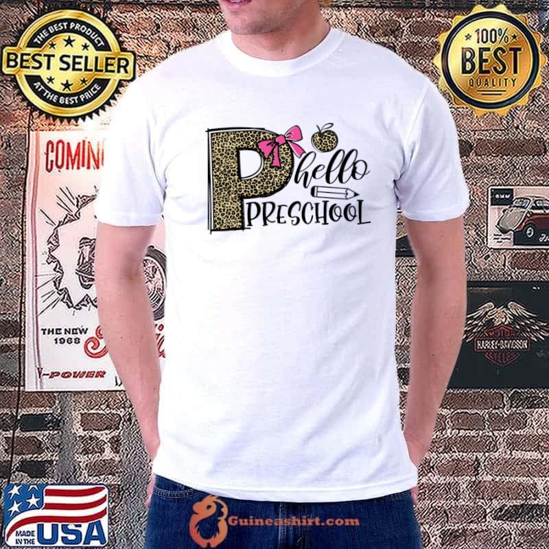 Leopard Preschool HEllo Preschool Kids kindergatern T-Shirt