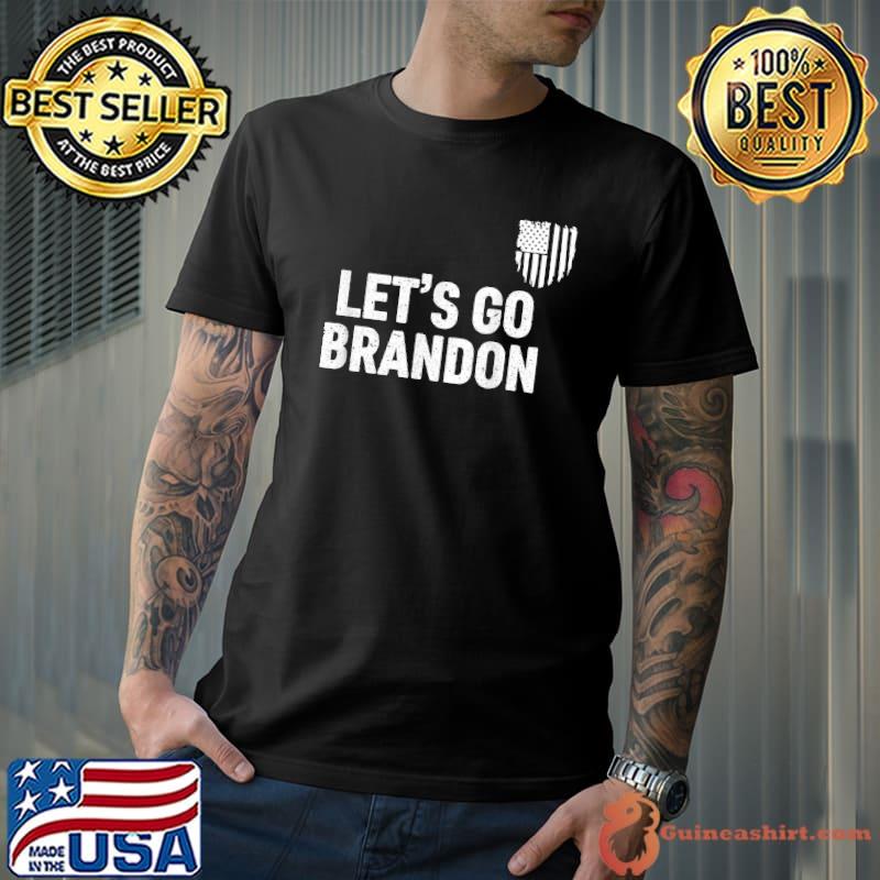 Let's Go Brandon Conservative Anti Liberal US Flag Pocket T-Shirt Unisex