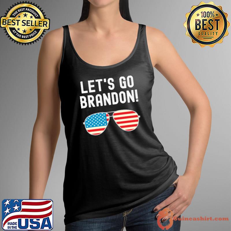 Let's Go Brandon glass American flag T-s Tank Top