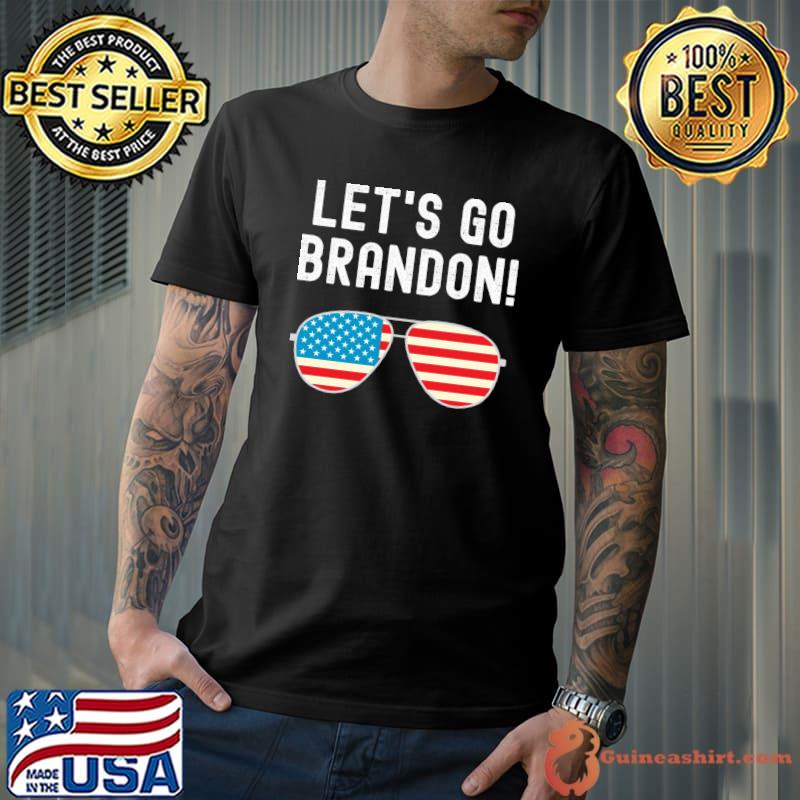 Let's Go Brandon glass American flag T-s Unisex