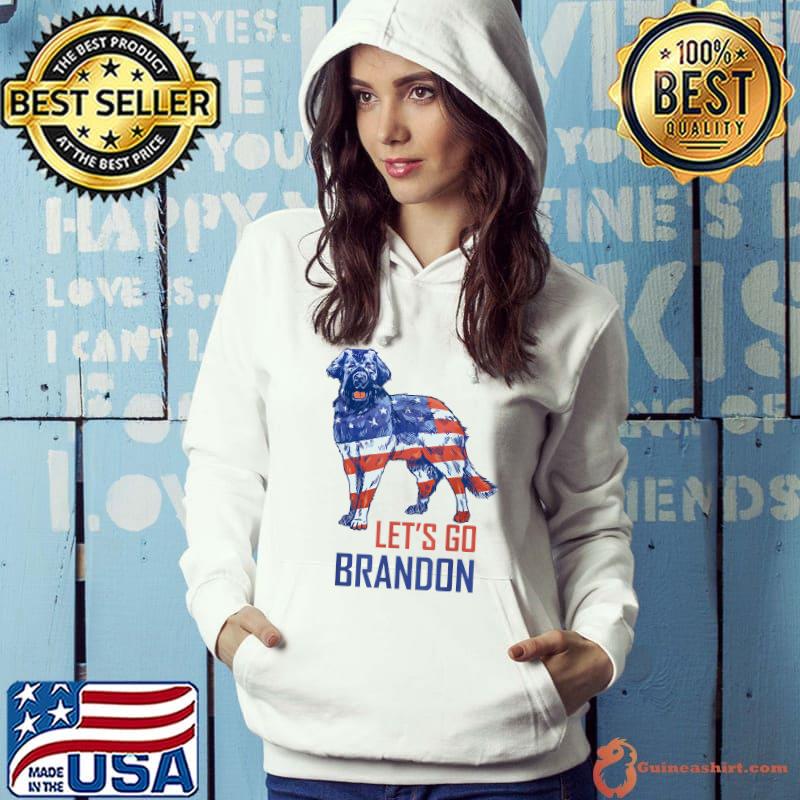 Let's Go Brandon Retro Dog US Flag Funny Conservative Gift T-Shirt