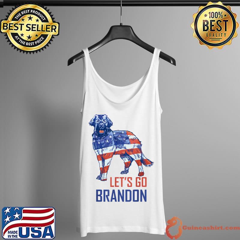 Let's Go Brandon Retro Dog US Flag Funny Conservative Gift T-Shirt Tank Top