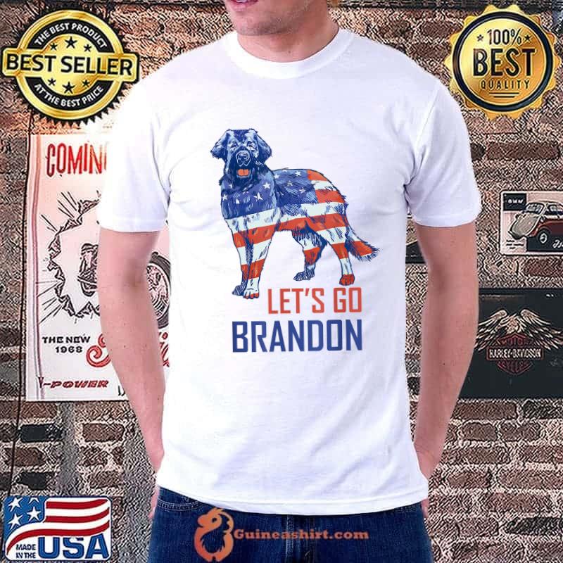 Let's Go Brandon Retro Dog US Flag Funny Conservative Gift T-Shirt Unisex