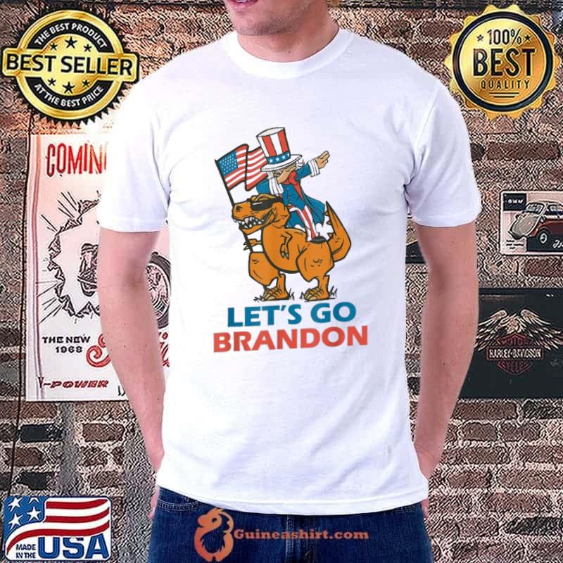 Let’s Go Brandon Dabbing Trex Uncle Sam 2021 T Rex America Flag Shirt Unisex
