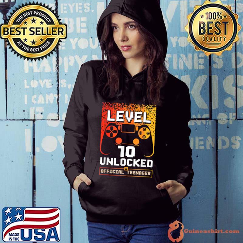 Level 10 Unlocked Official Teenager 10th Birthday T-Shirt