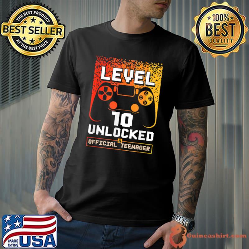 Level 10 Unlocked Official Teenager 10th Birthday T-Shirt Unisex