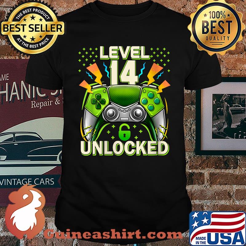 Level 14 Unlocked Video Game 14th Birthday Gamer Gift Boys T-Shirt