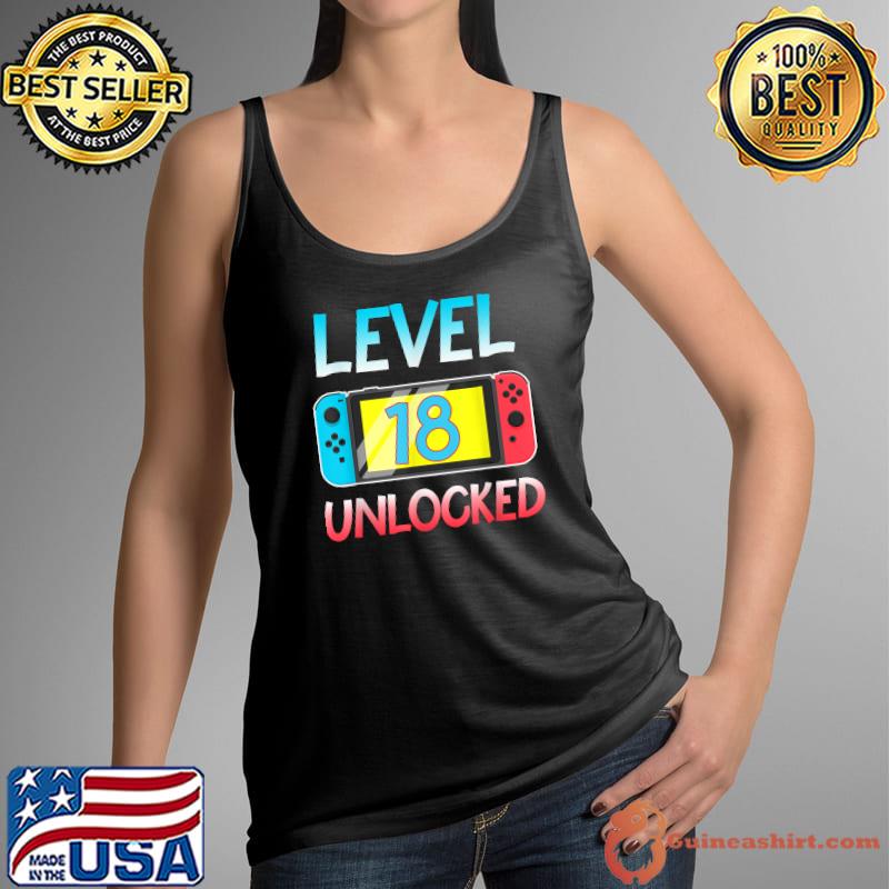Level 18 Unlocked Gamer 18th Birthday Video Game Lovers T-Shirt Tank Top