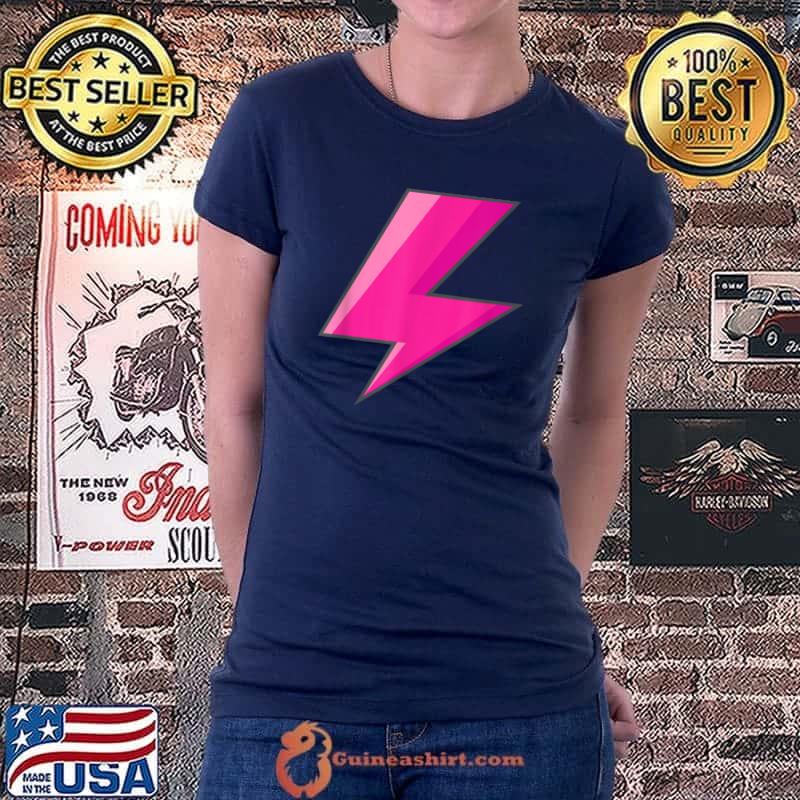 Lightning Bolt Pink Purple Graphic Easy Halloween Costume T-Shirt Ladiestee