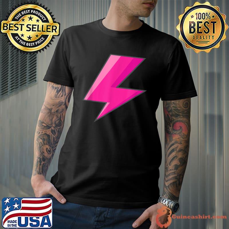 Lightning Bolt Pink Purple Graphic Easy Halloween Costume T-Shirt