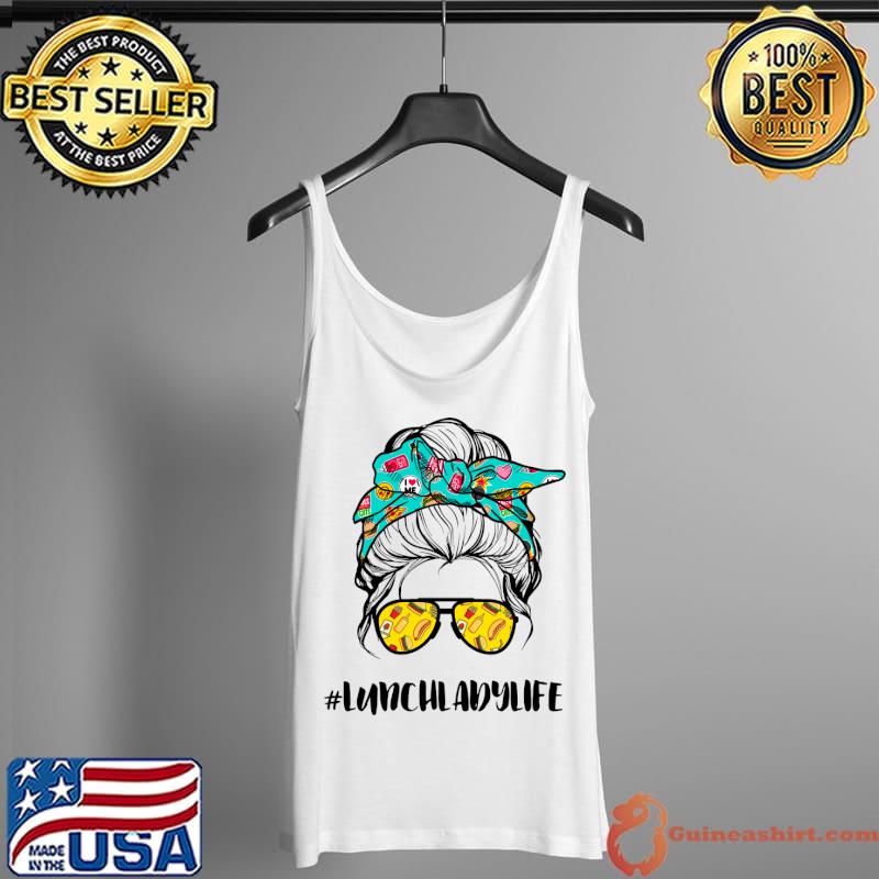 Lunch Lady Messy Hair Messy Bun Mom T-Shirt Tank Top