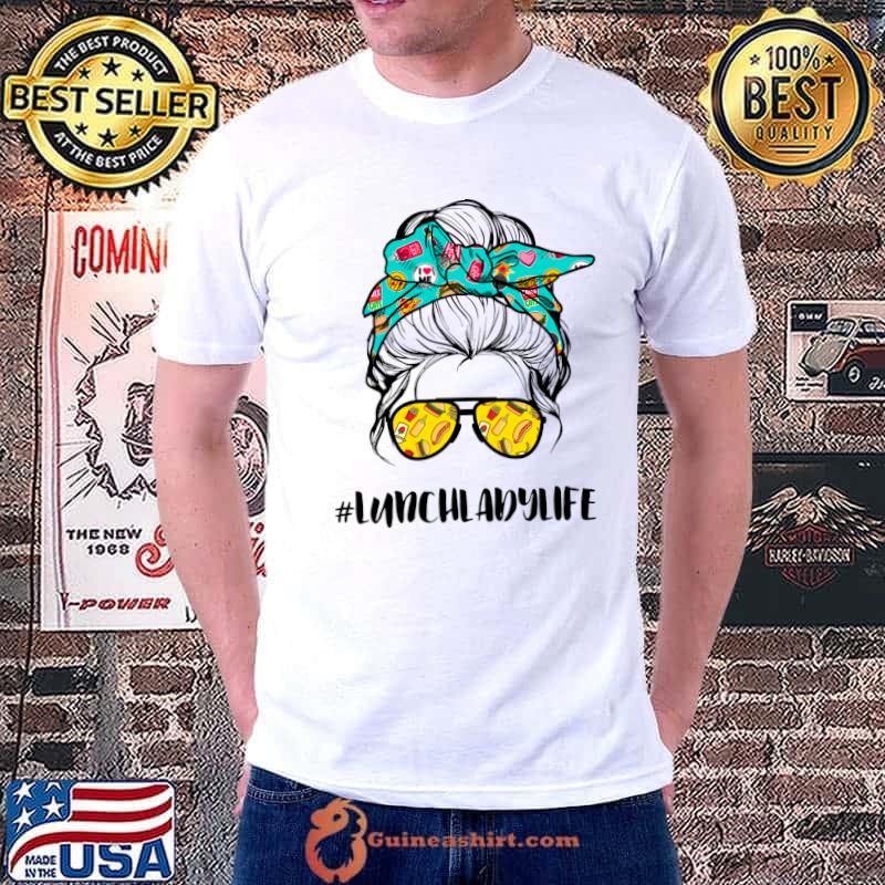 Lunch Lady Messy Hair Messy Bun Mom T-Shirt