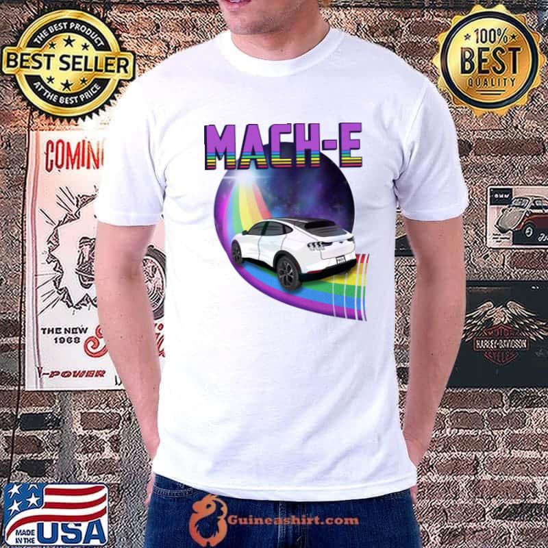 Mach-E Rides the Rainbow Galaxy in Star White T-Shirt