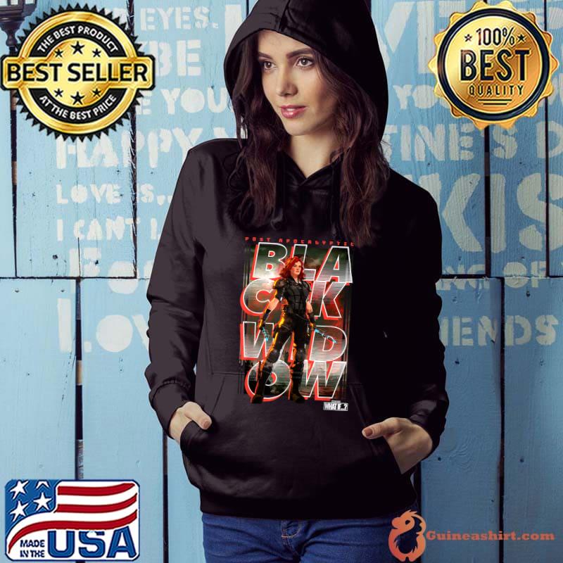 Marvel What If Black Widow Post Apocalyptic Text Stack T-Shirt Hoodie