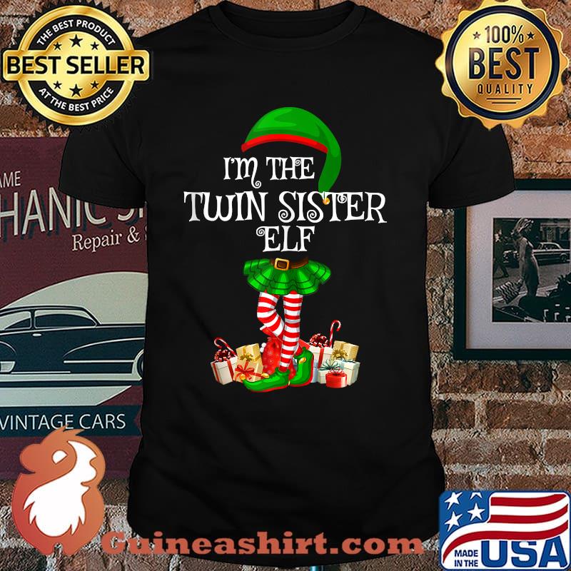 Matching Family Group I'm The Twin Sister Elf Christmas T-shirt