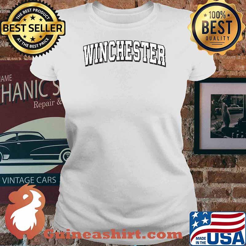 Mens Winchester Massachusetts Vintage Athletic Sports B&W Print Premium T-Shirt Ladies tee