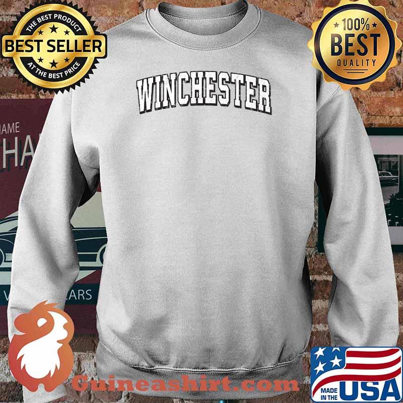Mens Winchester Massachusetts Vintage Athletic Sports B&W Print Premium T-Shirt Sweater