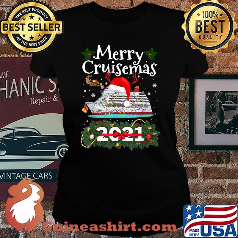 Merry Cruisemas 2021 Christmas Santa Reindeer Cruise Funny T-Shirt Laides tee