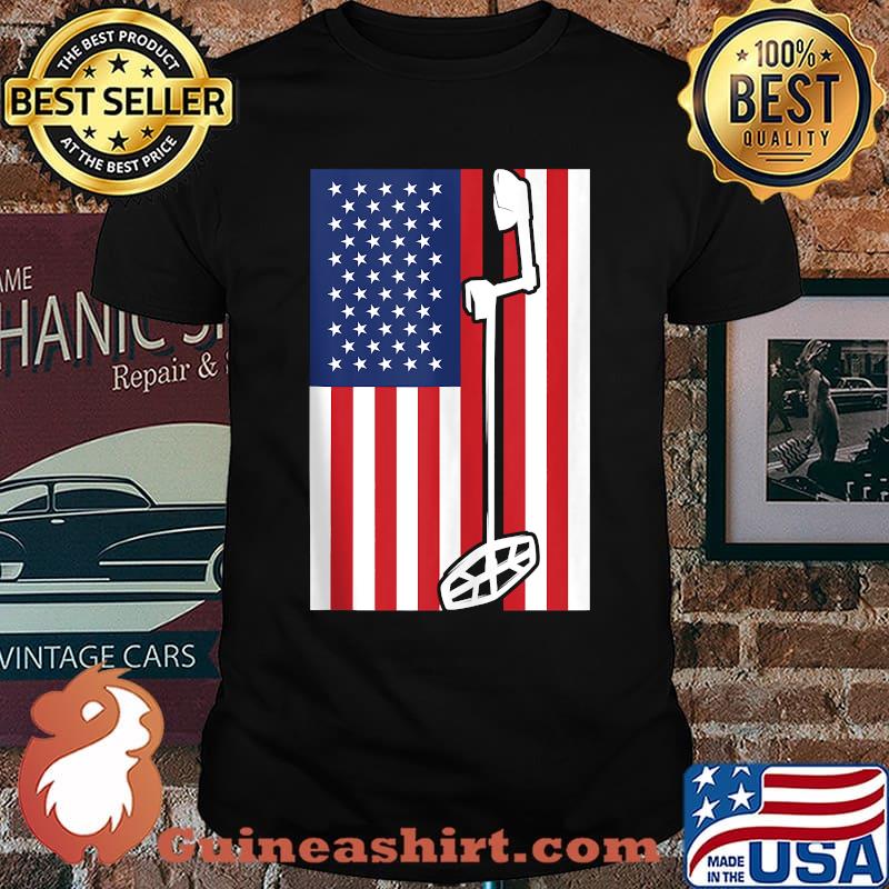 Metal Detector American Flag Metal Detecting T-shirt