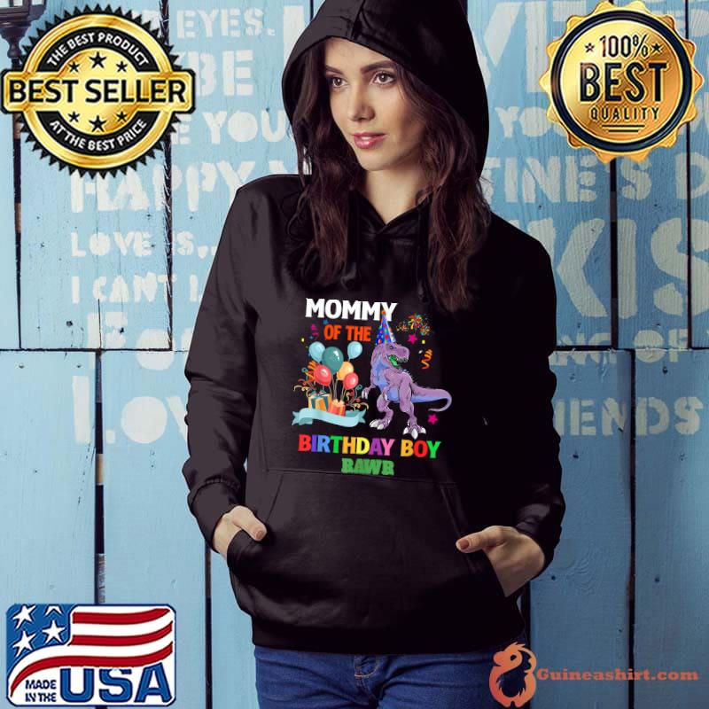 Mommy Of The Birthday Boy Shirt Dinosaur Raptor Funny T-Shirt
