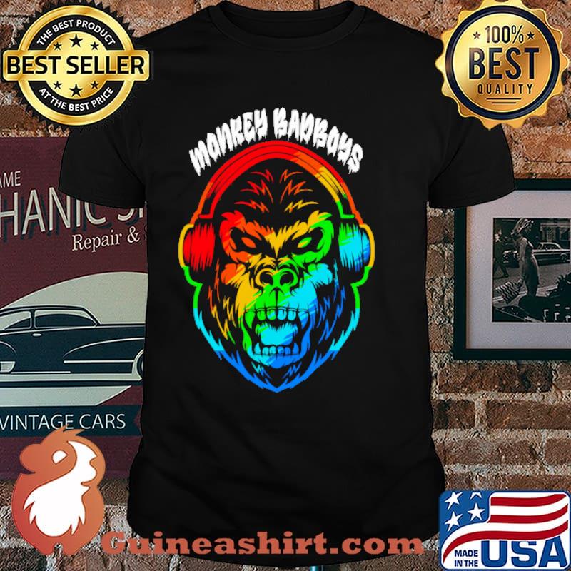 Monkey badboys headphone music lgbt shirt