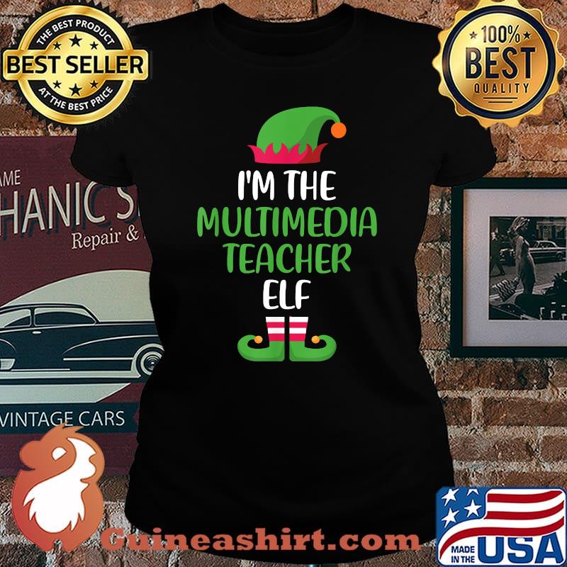 Multimedia Teacher Elf Christmas Family Matching group T-Shirt Laides tee