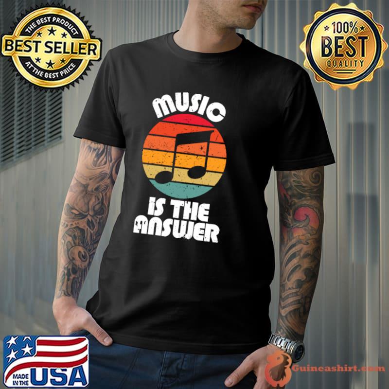 Music is the Answer - Distressed Sunset T-Shirt