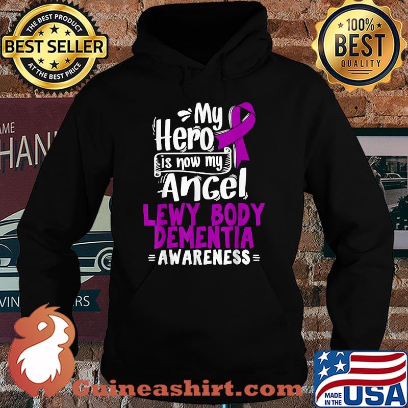 My hero is now my ancel Lewy Body Dementia Purple Awareness Ribbon t-s Hoodie