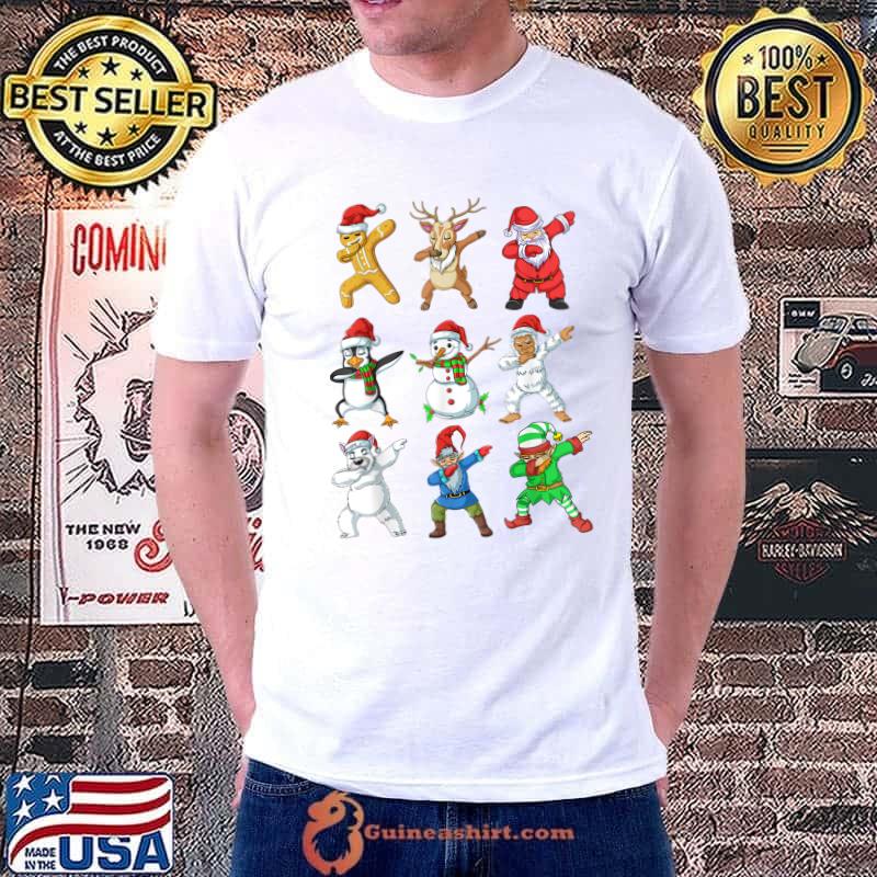 Nice dabbing Santa Elf Friends Christmas for kids boys and girls T-Shirt