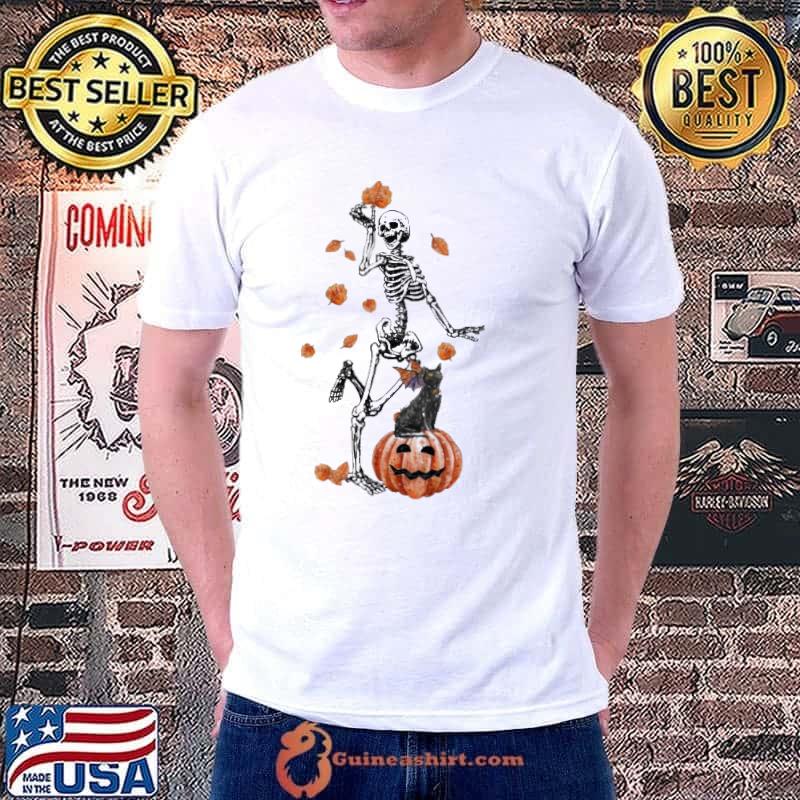 Nice dancing Skeleton Fall Halloween Pumpkin Shirt Unisex