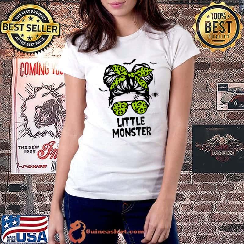 Nice little Monster Shirt for Girls Halloween Kid Youth Messy Bun T-Shirt Ladiestee